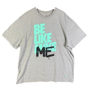 Nike Air Jordan "Be Like Mike Me" Graphic Logo Shirt Heather Gray Mint‎ Mens 3XL